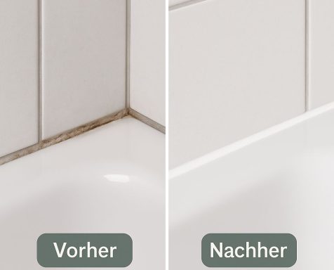 Neue, schimmelresistente Silikonfugen fachgerecht um die Badewannen erneuert.
