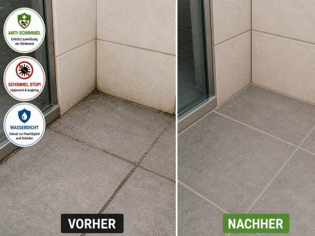 Klassische Fugensanierung – alte Fugen raus, neue Fugen rein Komplette Entfernung und Neuverfugung von Zementfugen – für ein langlebiges, gründliches Ergebnis bei stark beschädigten Fugen.