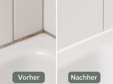 Schimmelbefallene Silikonfugen erneuert – Vorher-Nachher Vergleich